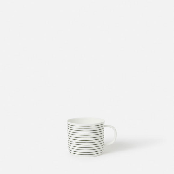 Stripe Coffee Cup / Olive & White