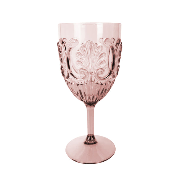 acrylic drinking glasses australia Acrylic Scollop Wine Glass / Blush – Home Goods Hardware