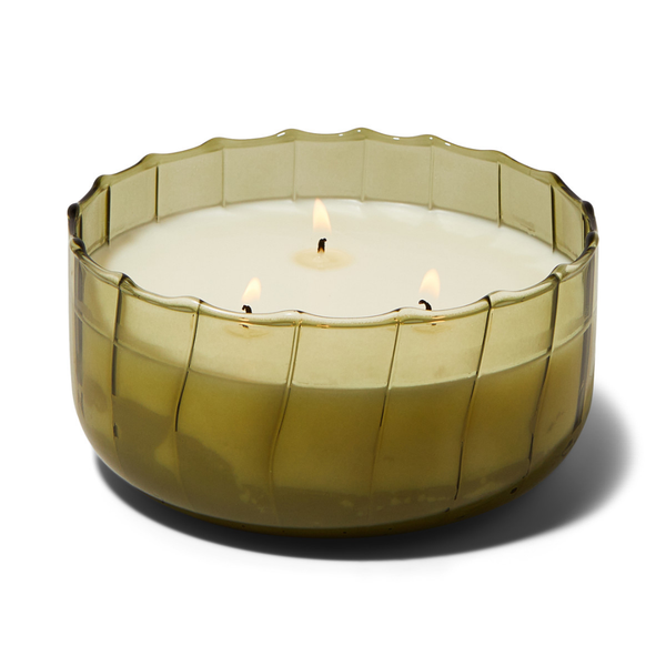 Ribbed Glass Candle 120z / Secret Garden Home Goods Hardware