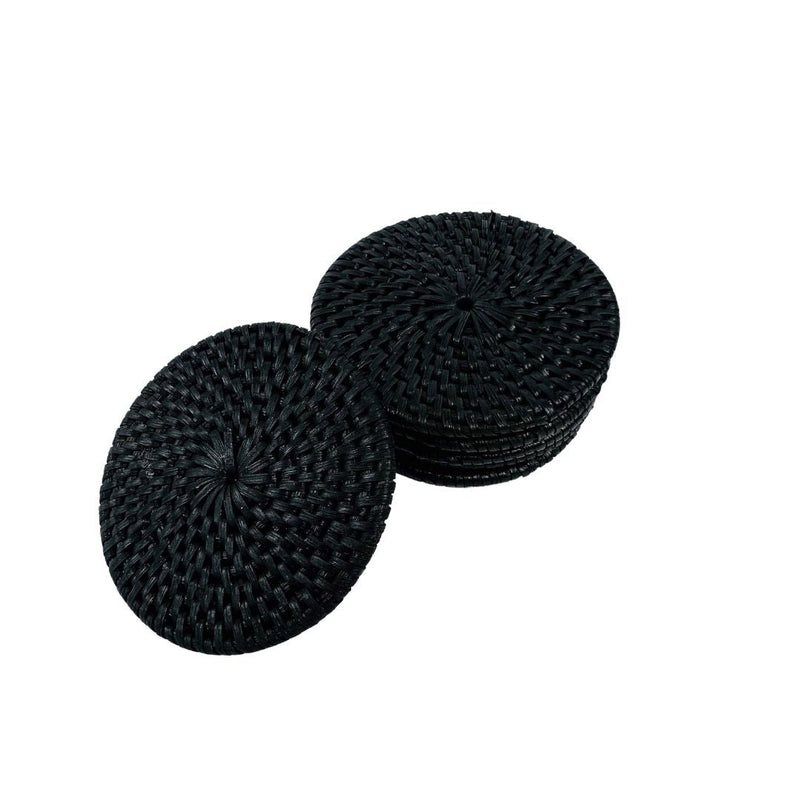 Rattan Coaster Set 4 / Black