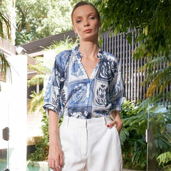 Taylor Botanical Blouse / Denim