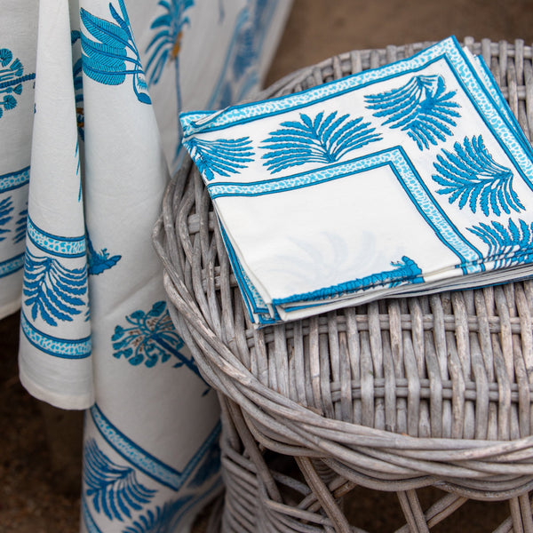 Los Cabos Napkin Set 4 / White + Blue