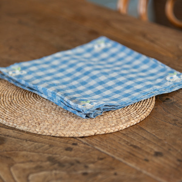 Lee Gingham Napkins Set 4 / Dusty Blue