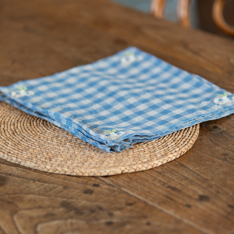 Lee Gingham Napkins Set 4 / Dusty Blue