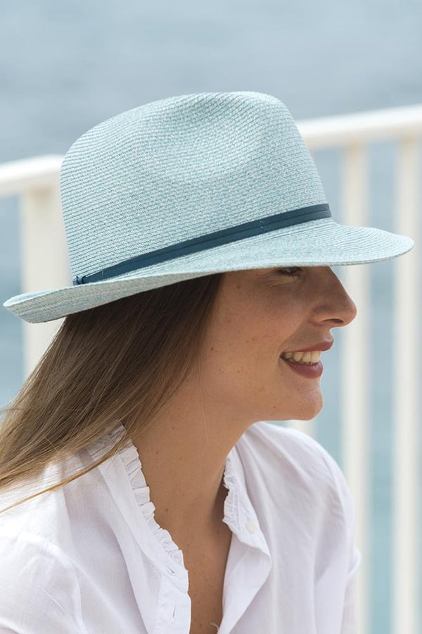 Borsalino Hat w Leather Strap / Celeste