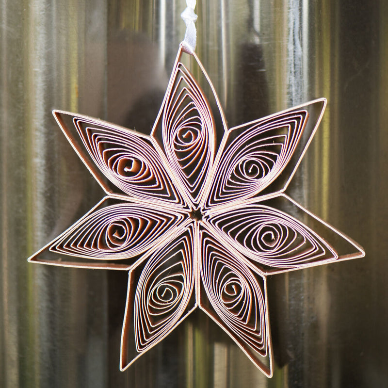 Quilling Star Paper Ornament 3pc Set / Flaxseed