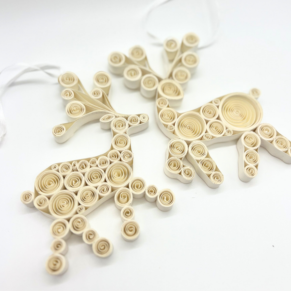 Quilling Reindeer Duo / Off White