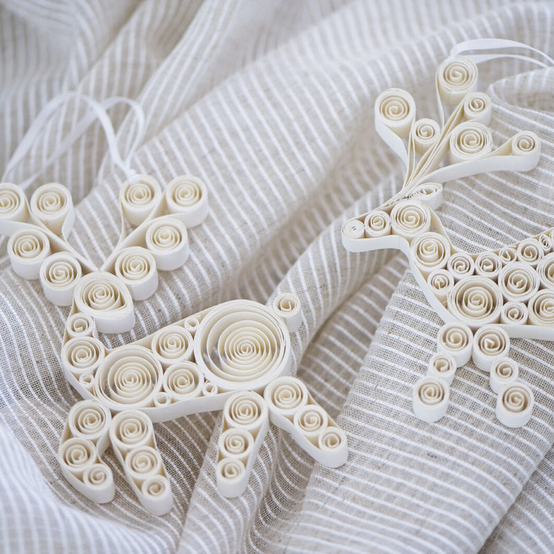 Quilling Reindeer Duo / Off White