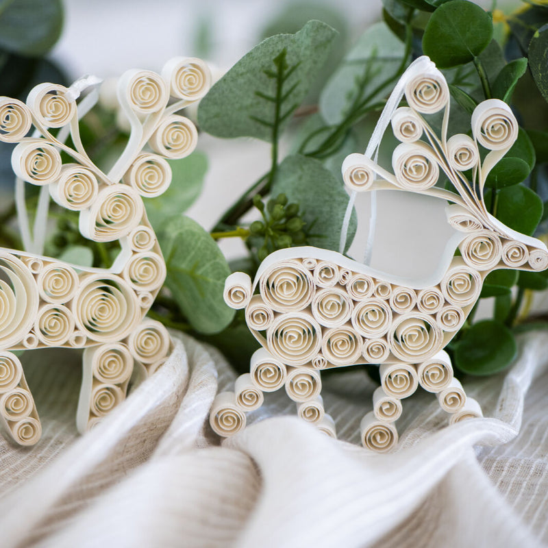 Quilling Reindeer Duo / Off White
