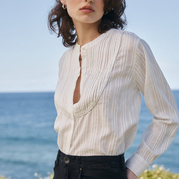 Pia Blouse / Silver Stripe