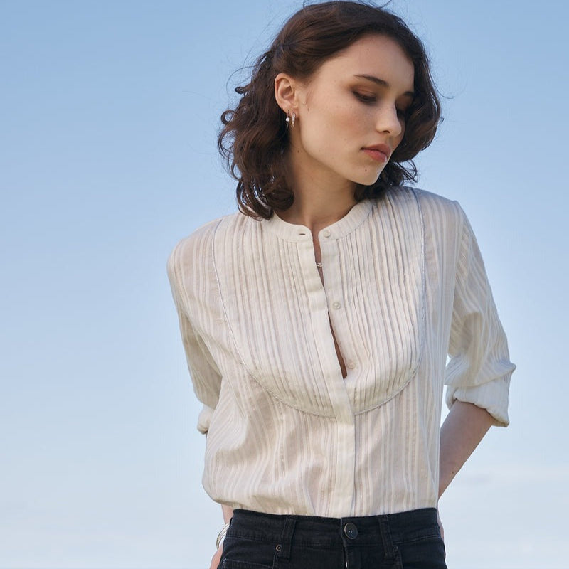 Pia Blouse / Silver Stripe