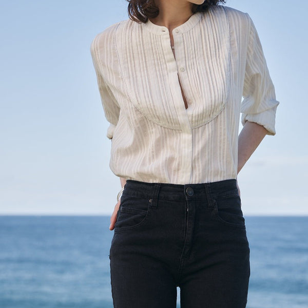 Pia Blouse / Silver Stripe