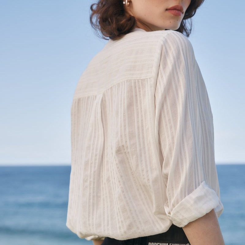 Pia Blouse / Silver Stripe