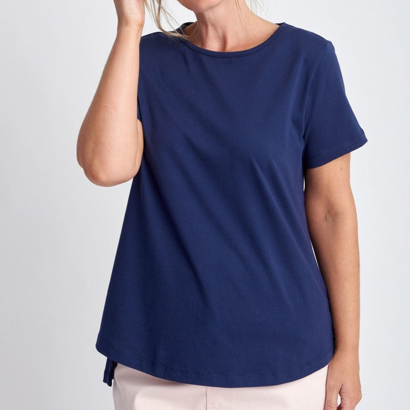 A Line Cotton Jersey Tee / Navy