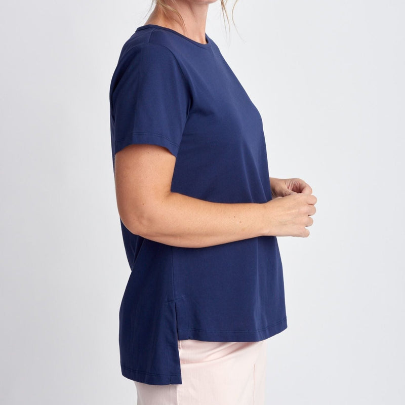 A Line Cotton Jersey Tee / Navy