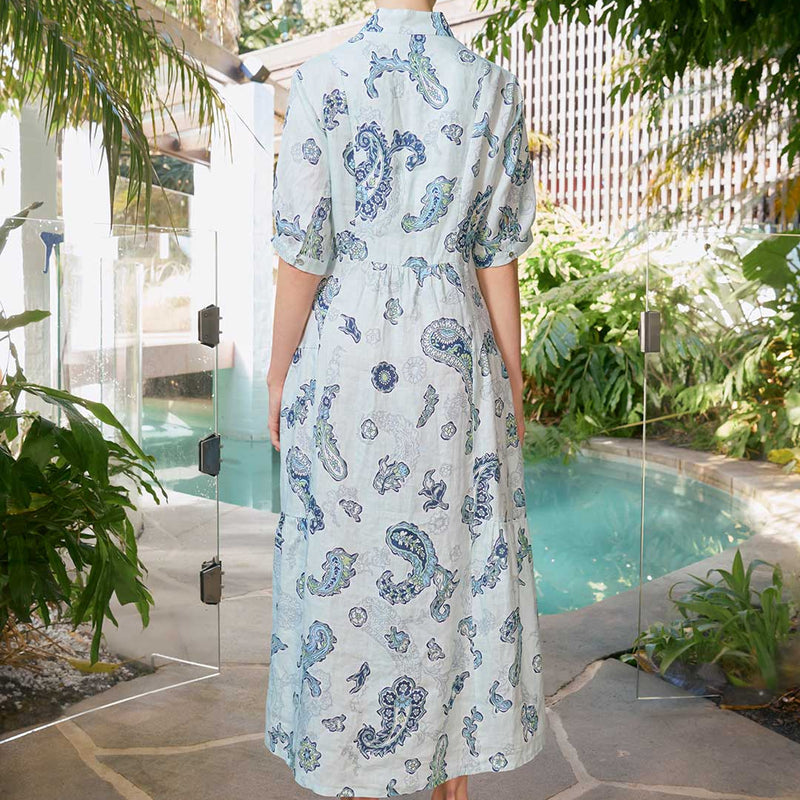 Tilda Woodstock Ankle Dress / Ocean