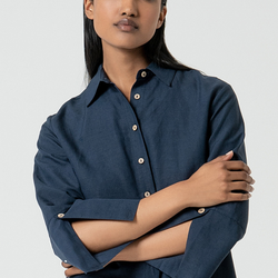 3/4 Sleeve Shirt / Navy