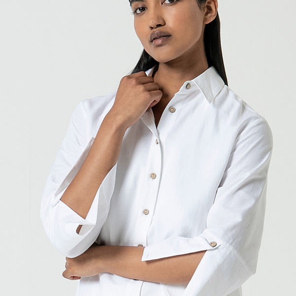 3/4 Sleeve Shirt / White