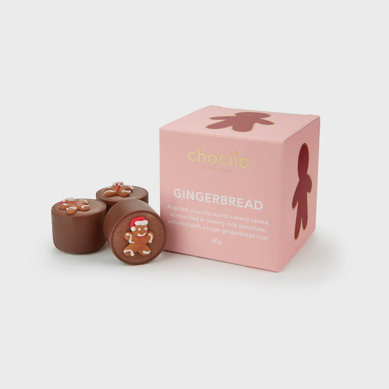 3 Christmas Gingerbread Milk Chocolate Gift Cube / 40g