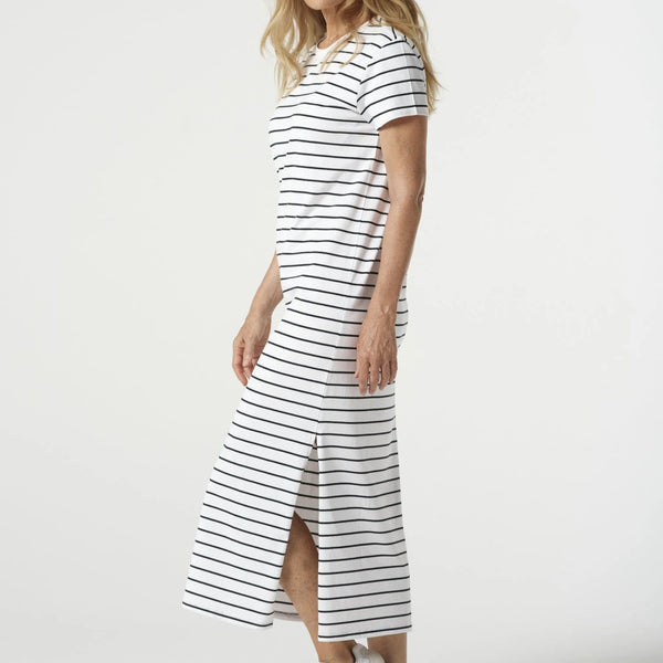 Stripe Tee Dress / White + Navy
