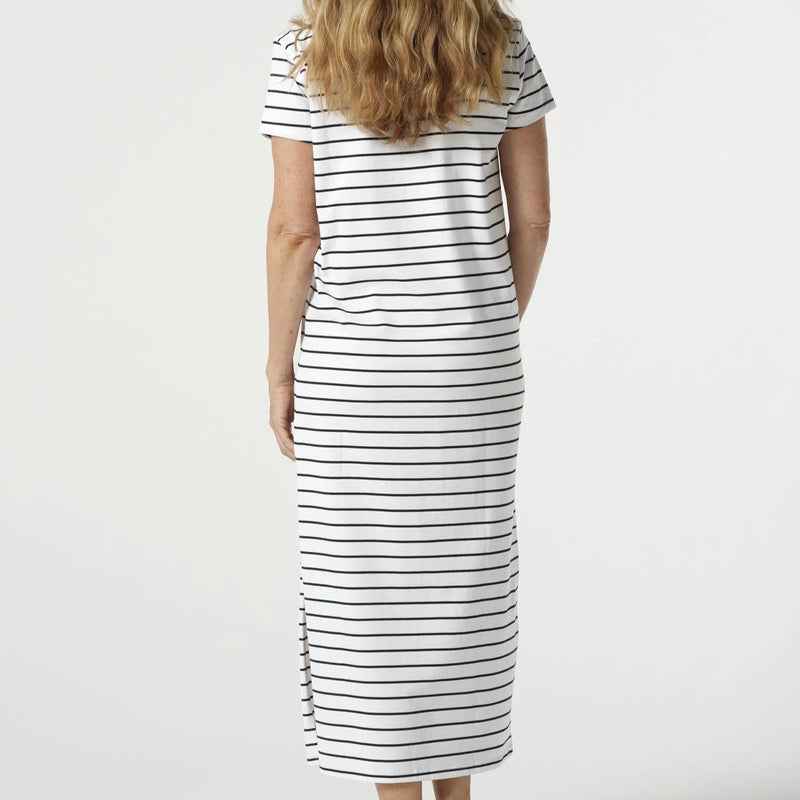 Stripe Tee Dress / White + Navy