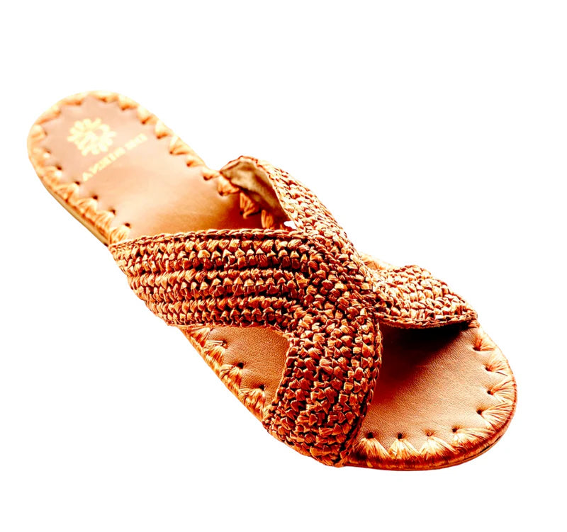 Zinia Raffia Slides / Palo Santo