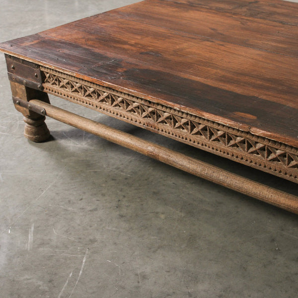 Vintage Indian Wooden Bajot