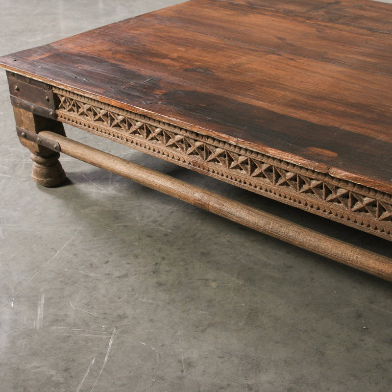 Vintage Indian Wooden Bajot