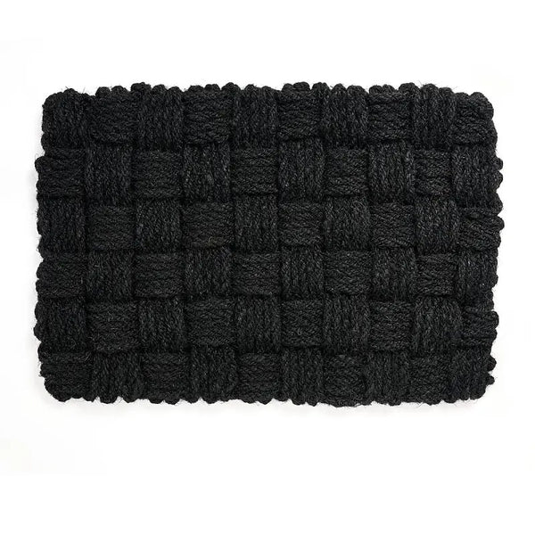 Hand Knotted Doormat / Lands End Black