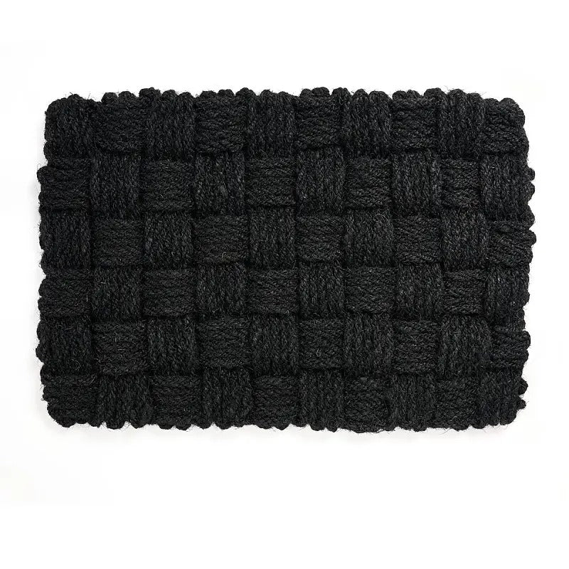 Hand Knotted Doormat / Lands End Black