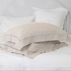 Bask Linen Hemstitch Pillowcase Set 2 / Natural