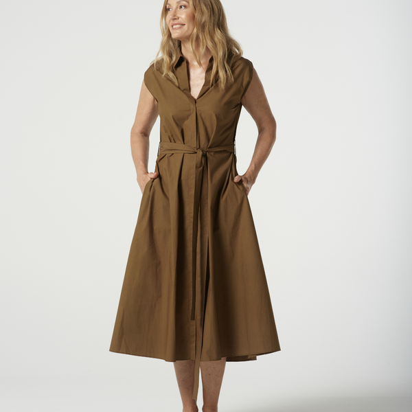 A Line Sleeveless Dress / Otter