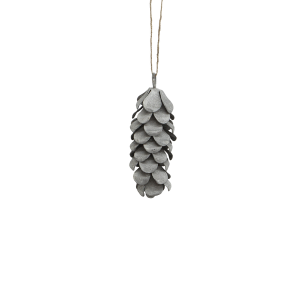 Hanging Long Pinecone / Ash Grey