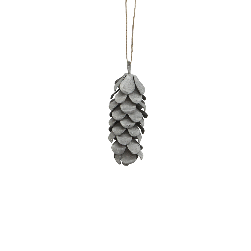 Hanging Long Pinecone / Ash Grey