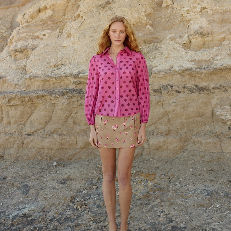Vivian Blouse / Orchid Dot