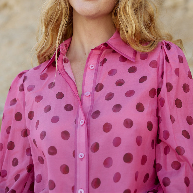 Vivian Blouse / Orchid Dot
