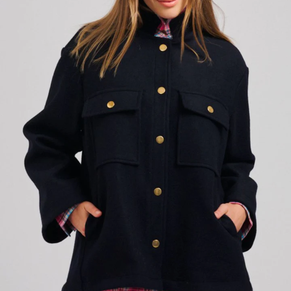 The Allegra Relaxed Wool Jacket / Navy