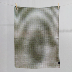 Ana Gingham Tea Towel / Khaki
