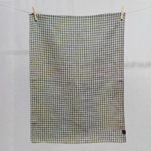 Ana Gingham Tea Towel / Khaki