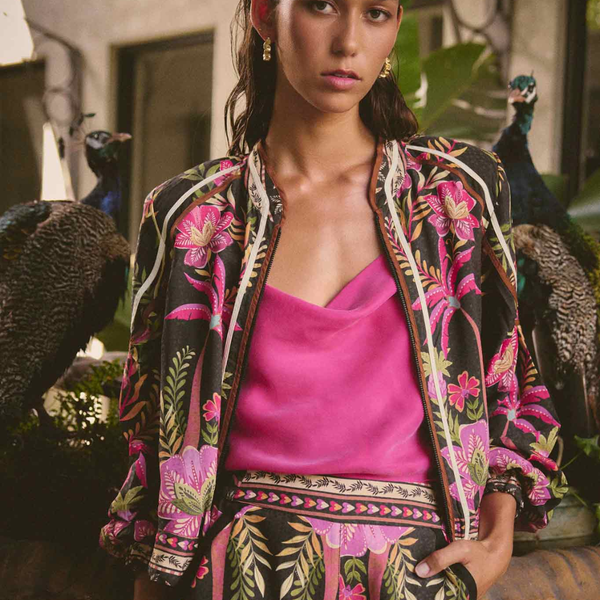 Arabella Reversible Jacket / Anthos Lotos + Black