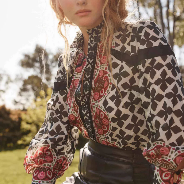 Astrid Print Panel Shirt / Country Tapestry