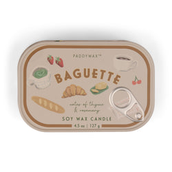 Bistro Printed Tin Candle Baguette - Thyme & Rosemary