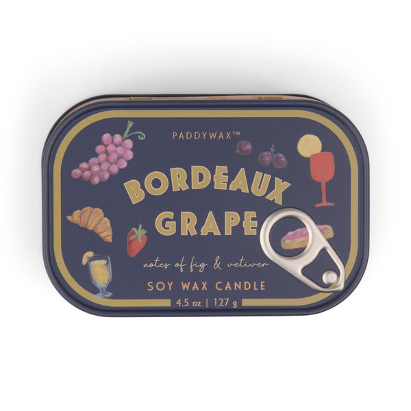 Bistro Print Tin Candle / Bordeaux Grapes