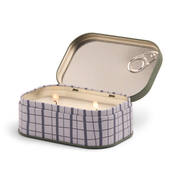 Bistro Print Tin Candle / Olive