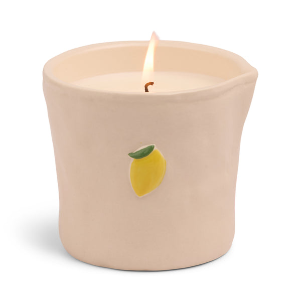 Embossed Ceramic Candle / Meyer Lemon