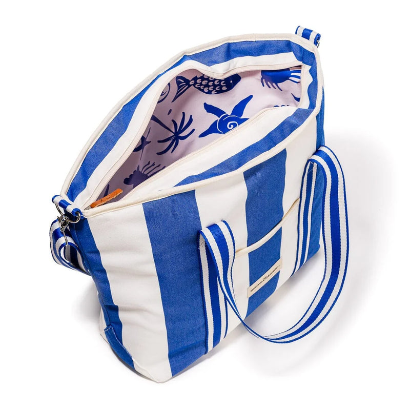 Cooler Tote Bag / Crew Mediterranean Blue Stripe