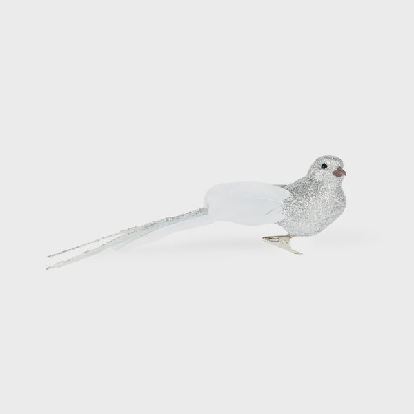 Feather Clip Bird / Silver
