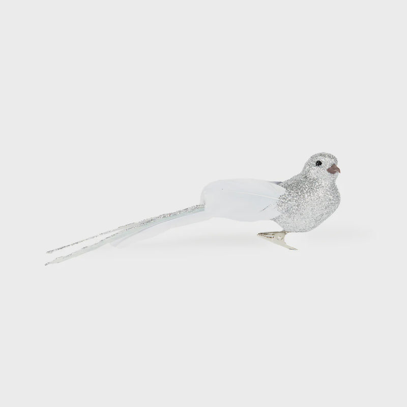 Feather Clip Bird / Silver