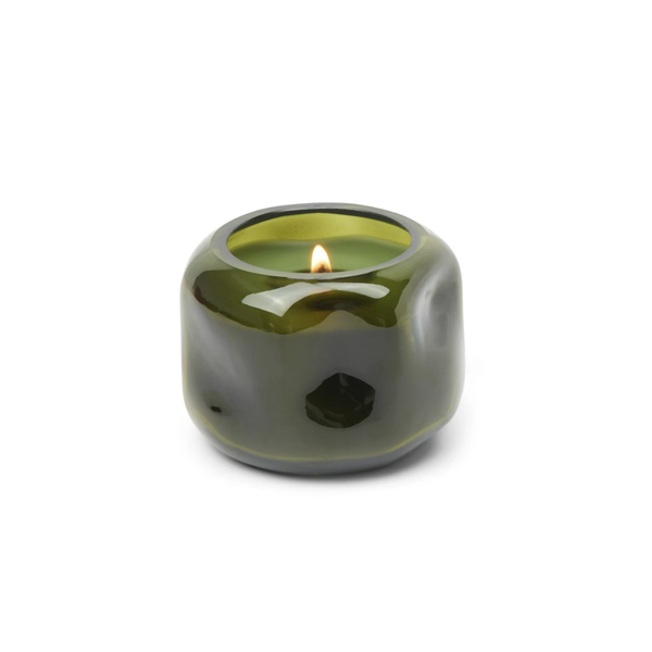 Basalt 5oz Tinted Glass Candle / Wild Fig + Cedar