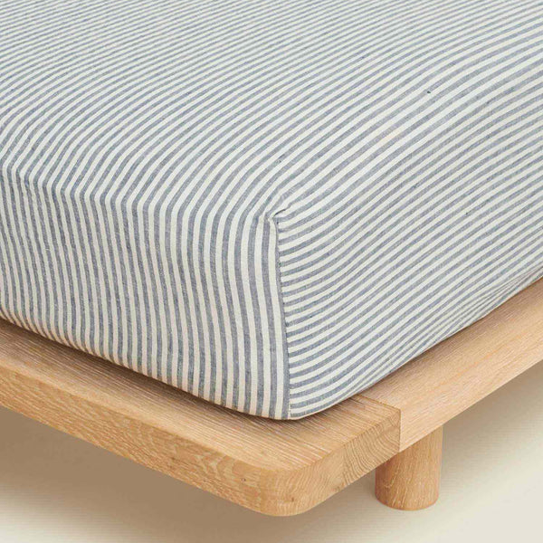 Fitted Sheet King / Blue Stripes